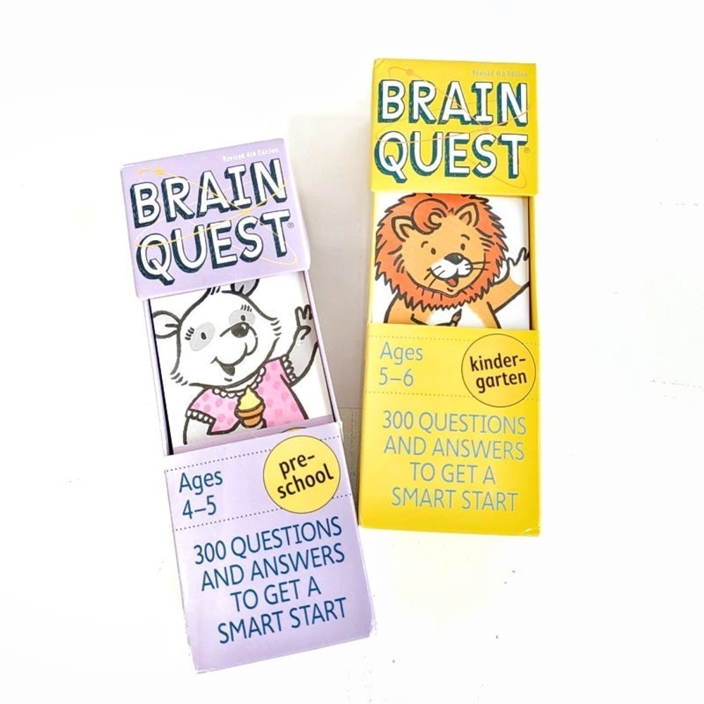 Brain Quest Smart Preschool & Kindergarten Cards Quiz Decks TWO